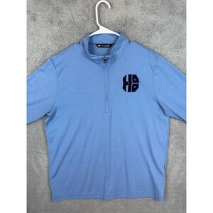 Travis Mathew Quarter Zip Men Size Large Light  Blue Golf Performance Pullover